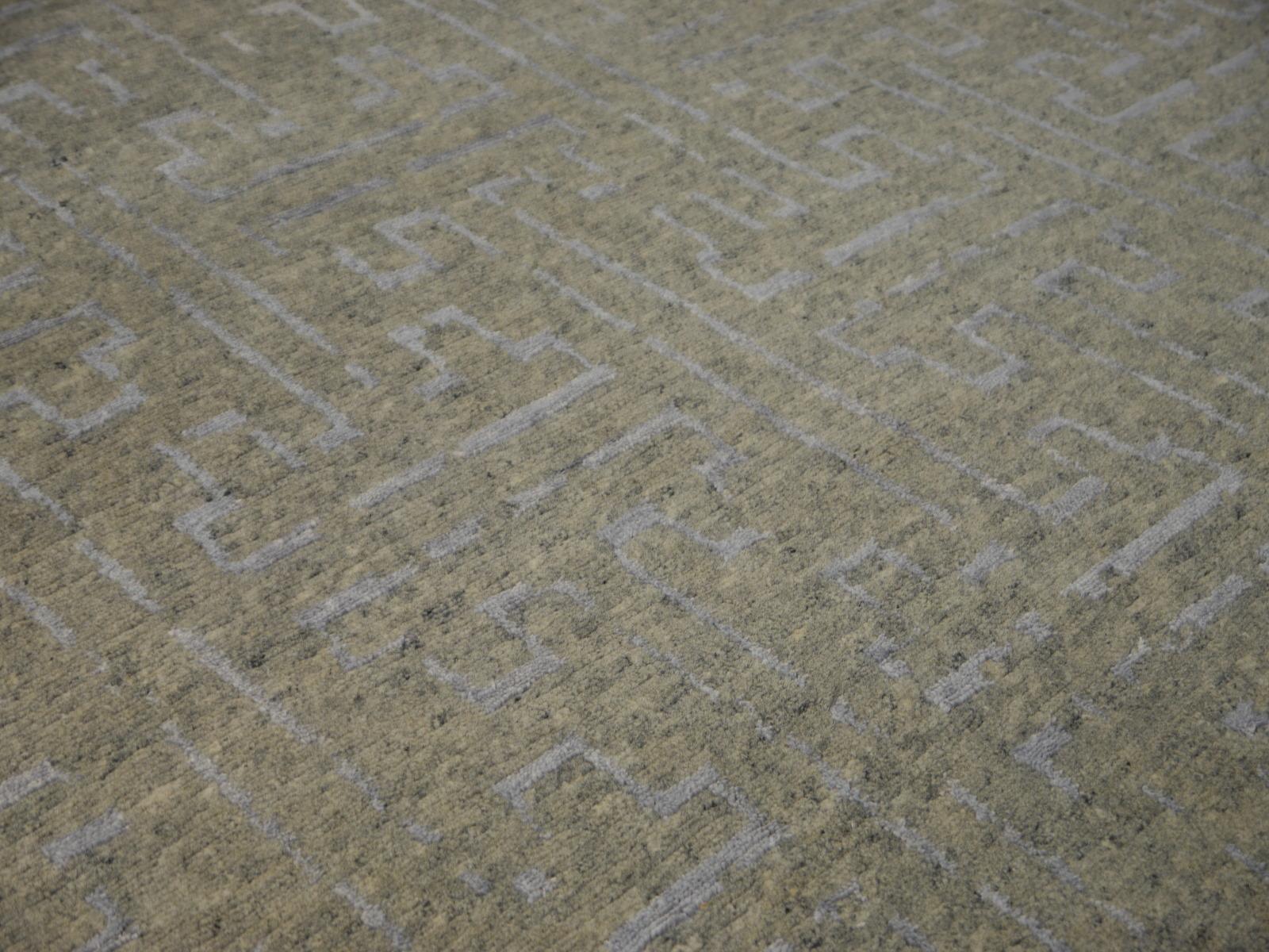 Contemporary Art Deco Design Rug Hand Knotted Wool and Silk Djoharian Collection For Sale 12