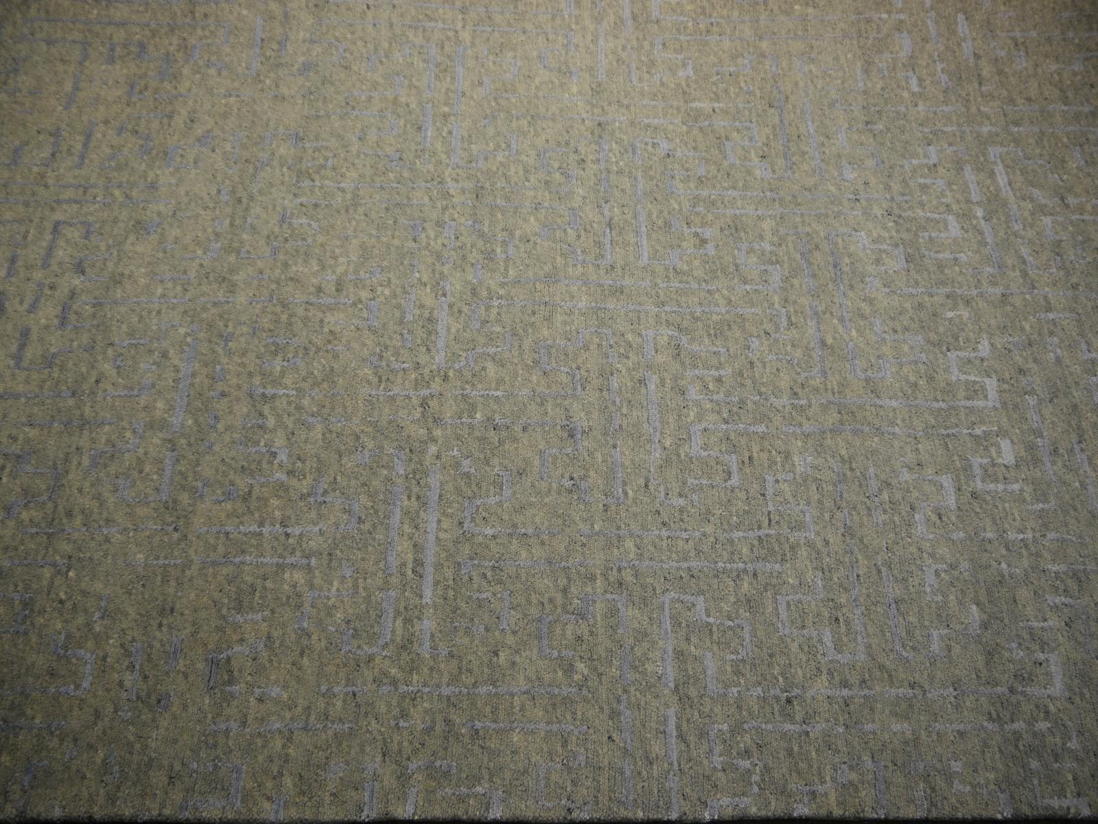 Contemporary Art Deco Design Rug Hand Knotted Wool and Silk Djoharian Collection For Sale 15