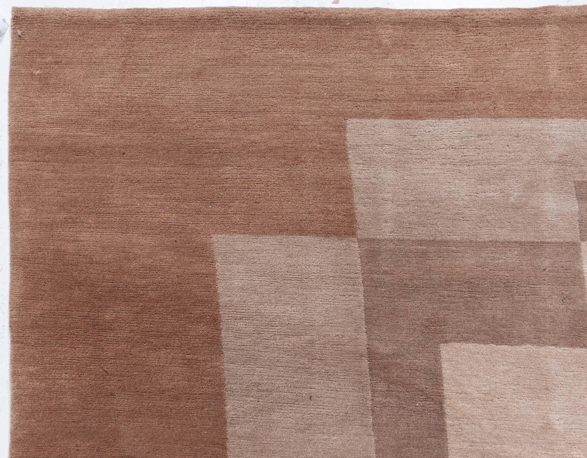 Contemporary Art Deco Design Tibetan Beige and Brown Rug by Doris Leslie Blau
Size: 8'0