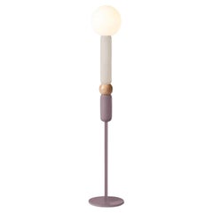 Contemporary Art Deco Floor Lamp Play in Ivory, Lilac and Natural Oak by UTU