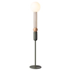 Contemporary Art Deco Floor Lamp Play in Sage, Ivory and Natural Oak by UTU
