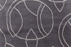 Contemporary Art Deco Geometric Taupe Silk Carpet "Eclipse" by Doris Leslie Blau