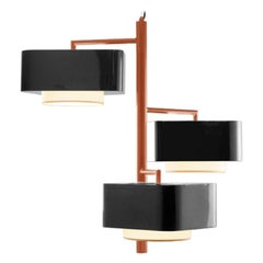 Contemporary Art Deco Inspired Carousel I Suspension Lamp in Copper Color, Black