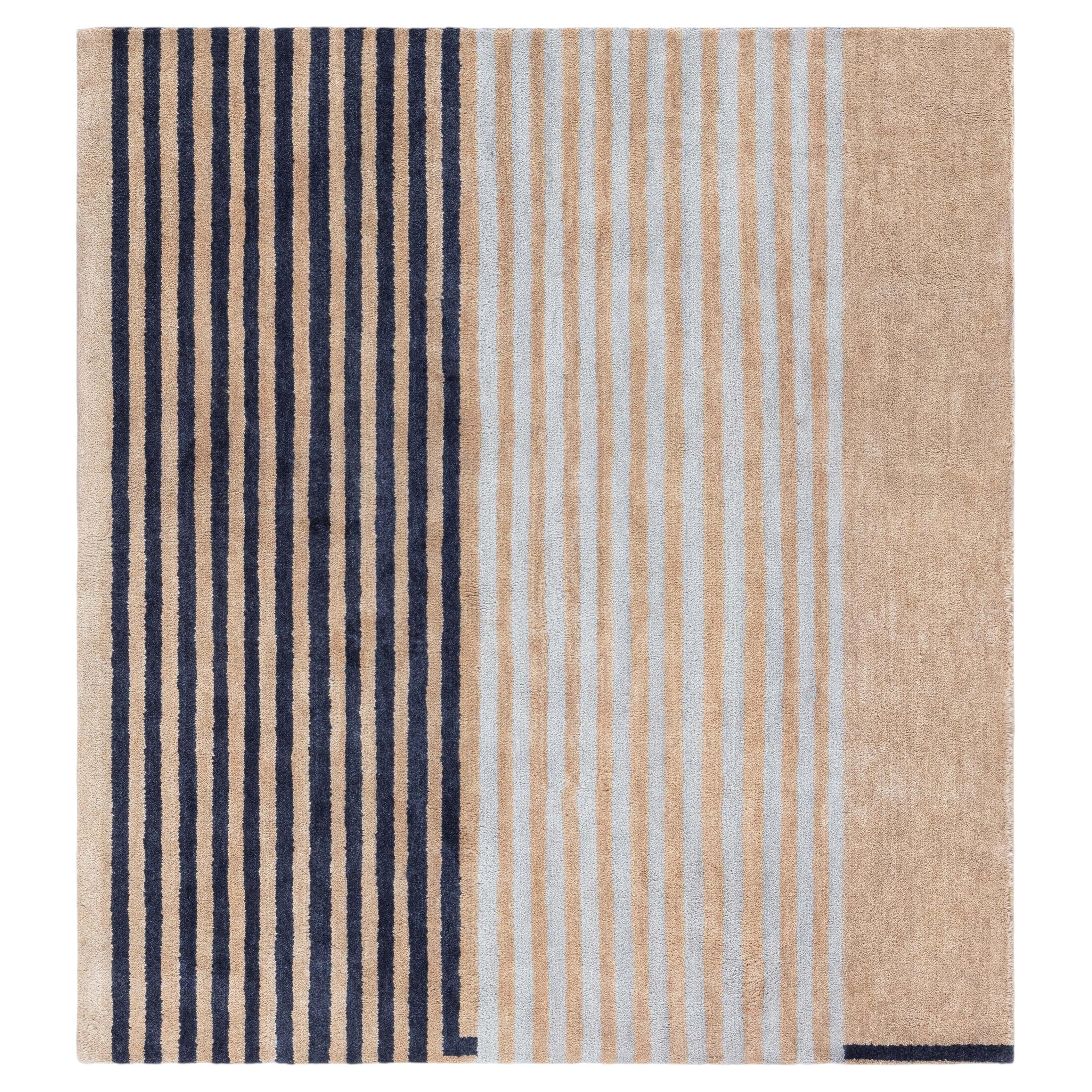 Contemporary Art Deco-Inspired Geometric Warm Tan Carpet by Doris Leslie Blau
