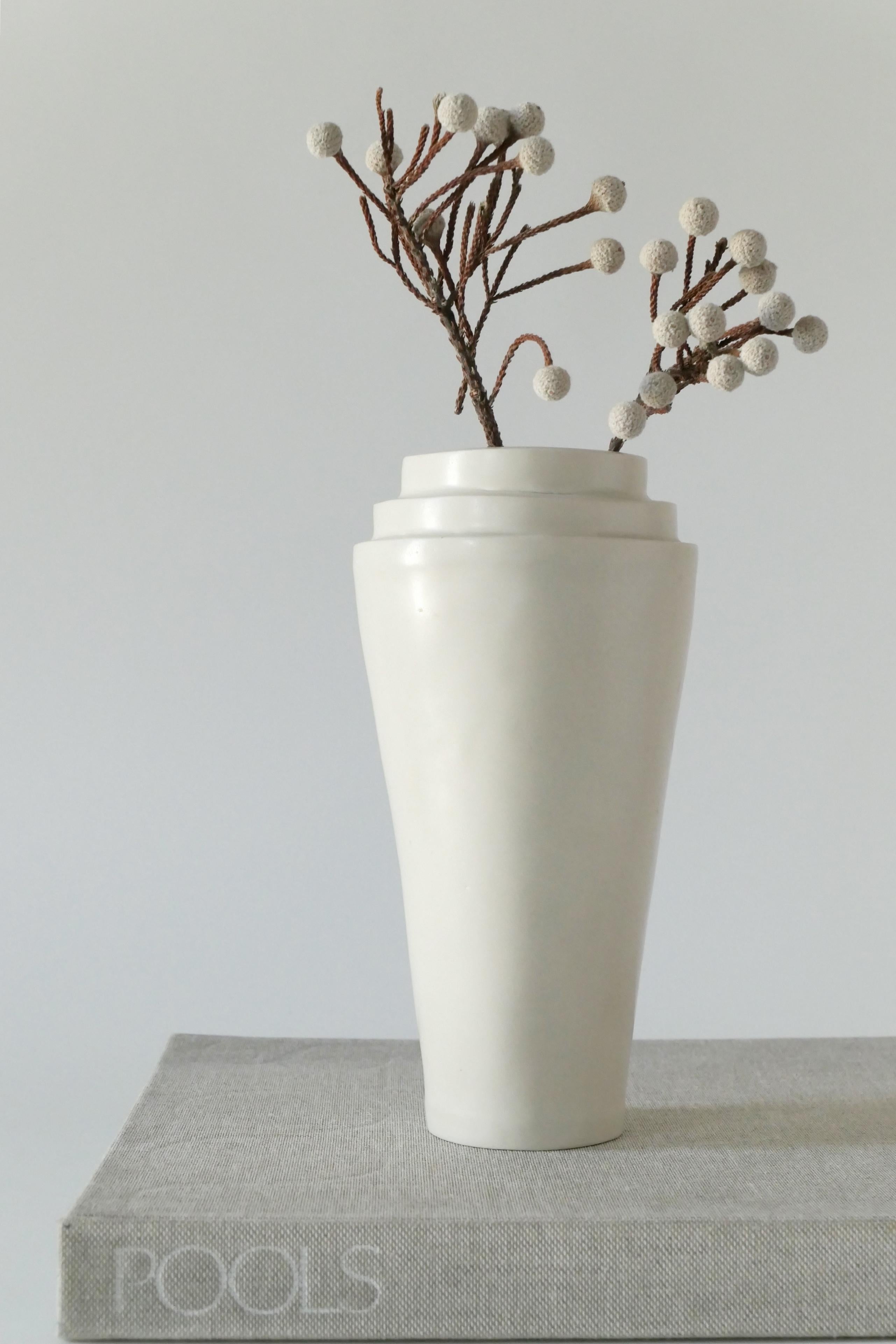Modern Contemporary Art Deco-Inspired Handmade Ceramic Vase For Sale