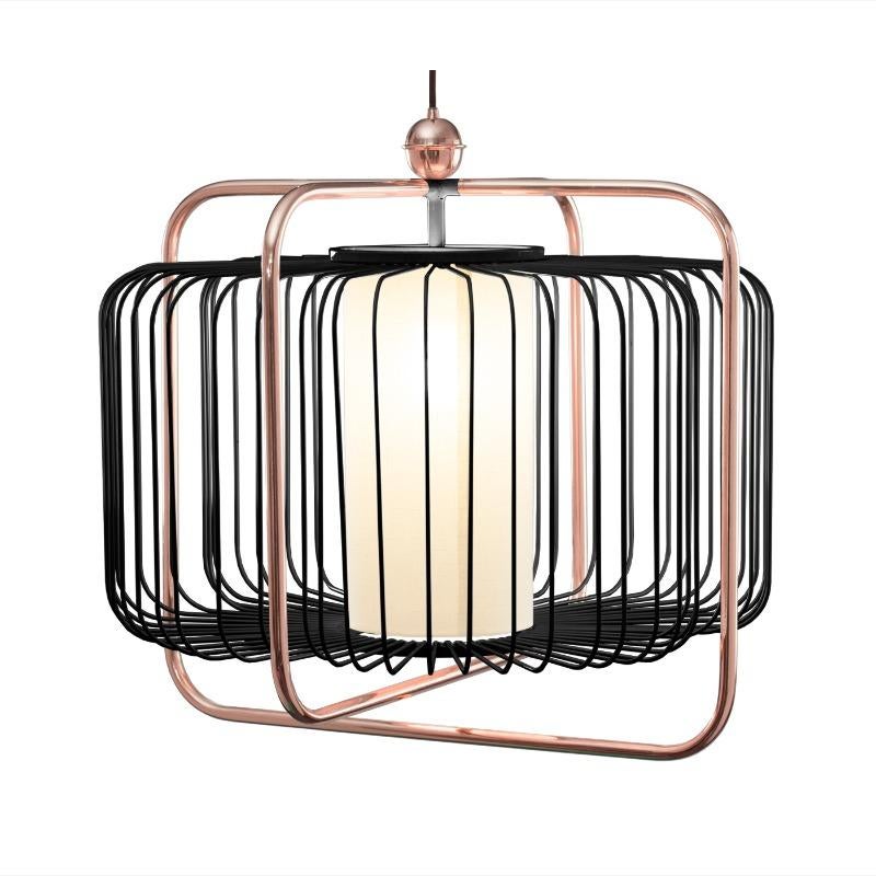 Contemporary Art Deco inspired Jules I Pendant Lamp in Copper and Cobalt Blue In New Condition For Sale In Lisbon, PT