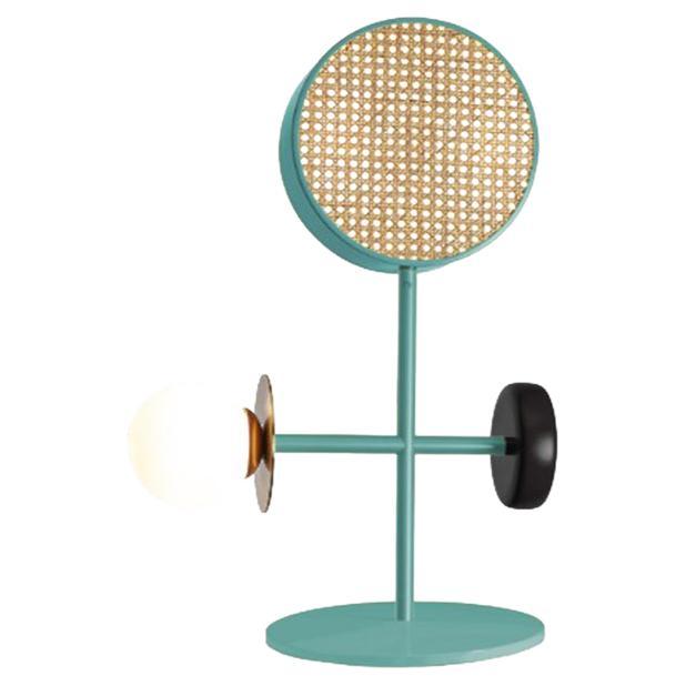Contemporary Art Deco inspired Monaco Table I Lamp in Jade, Brass and Black