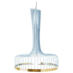 Contemporary Art Deco Inspired New Spider I Pendant Lamp Jade White