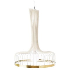 Lampada a sospensione New Spider I di ispirazione Art Deco Contemporanea Bianco Giada