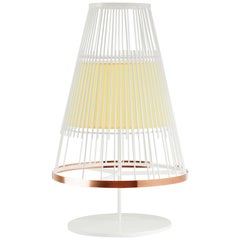 Contemporary Art Deco Inspired Up Tischlampe Elfenbein und poliertem Messing