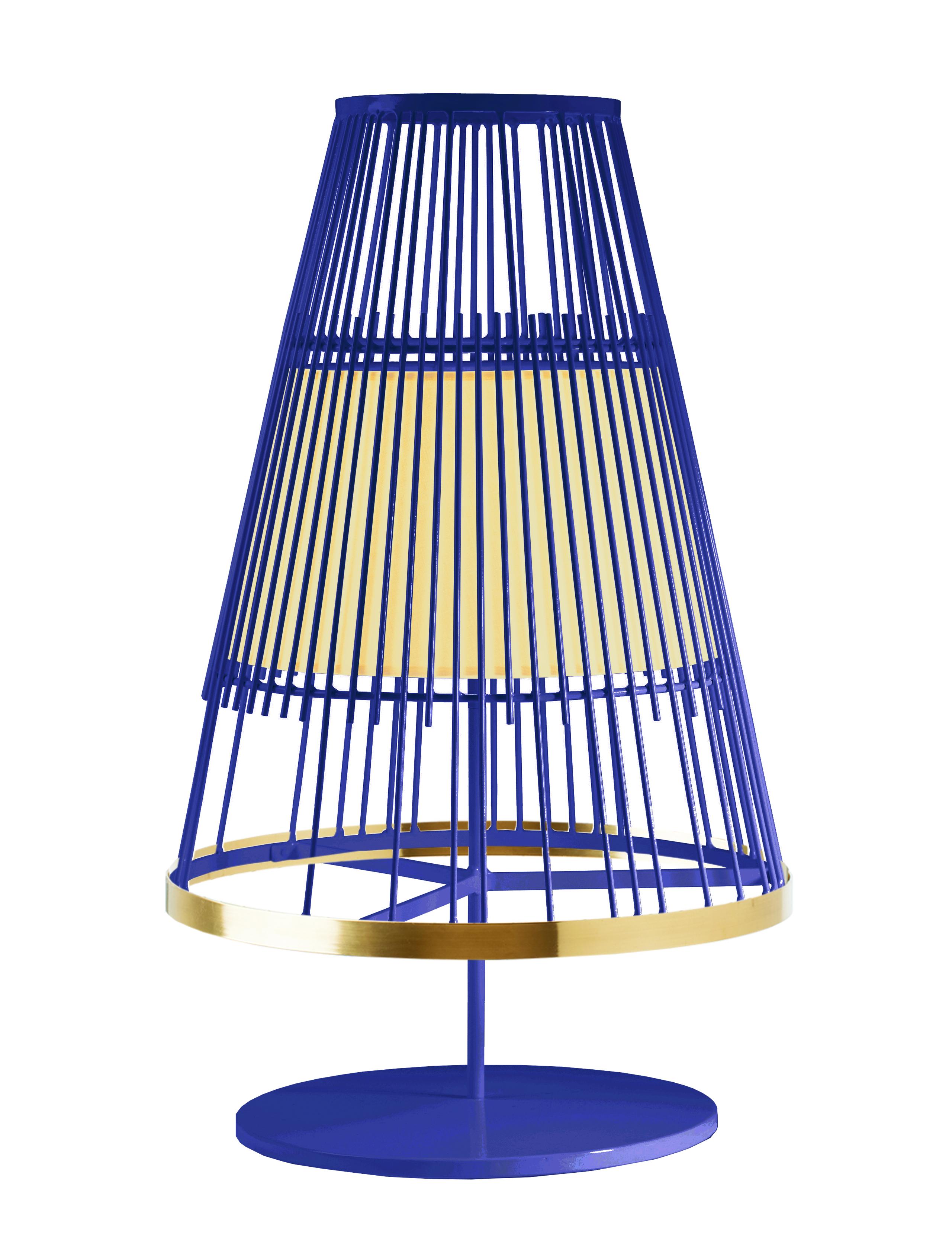Metal Contemporary Art Deco Inspired Up Table Lamp Ivory and Polished Brass For Sale