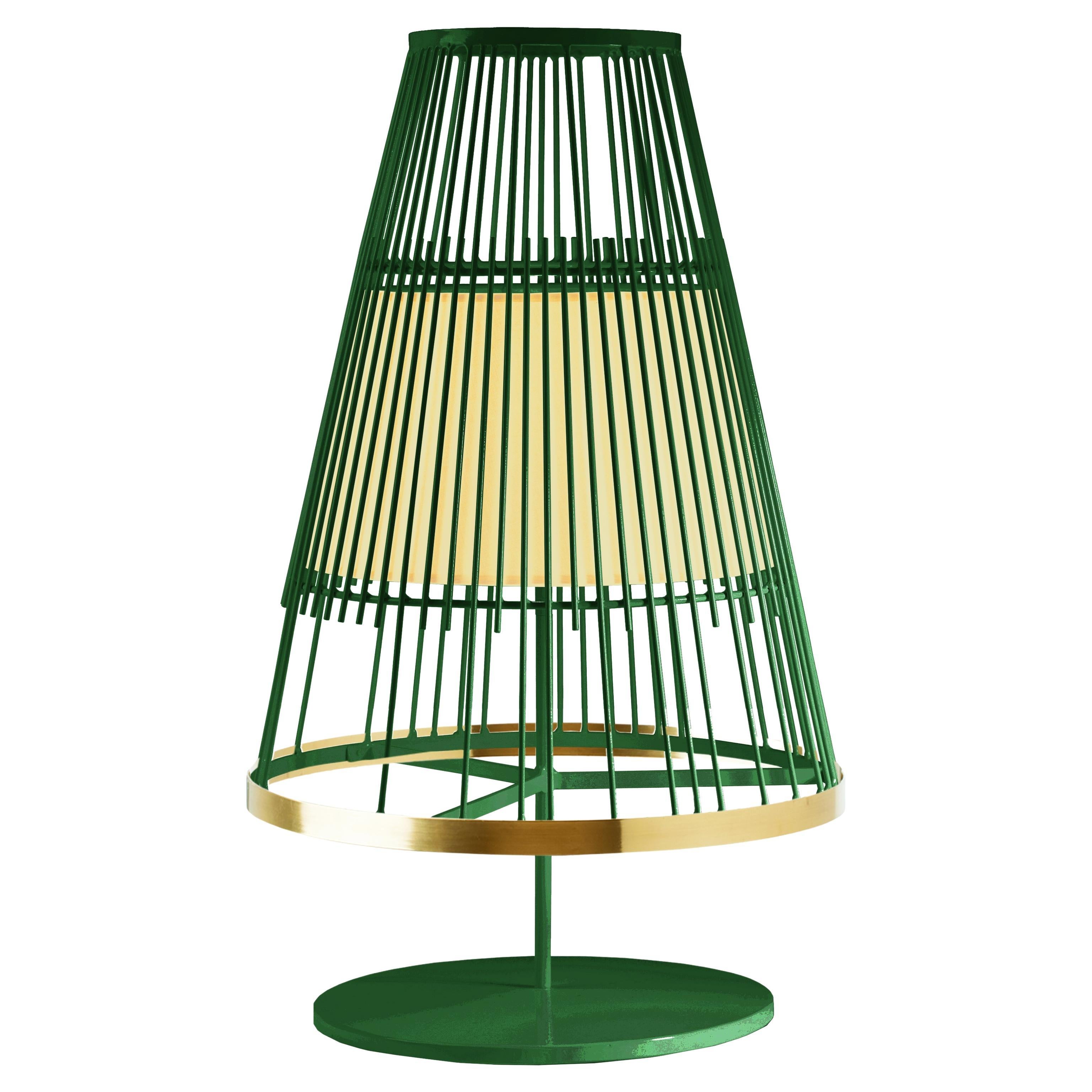 Lampe de table Up contemporaine d'inspiration Art Déco Ivoire et laiton poli