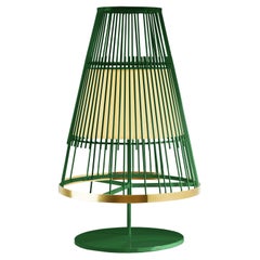 Lampe de table Up contemporaine d'inspiration Art Déco Ivoire et laiton poli