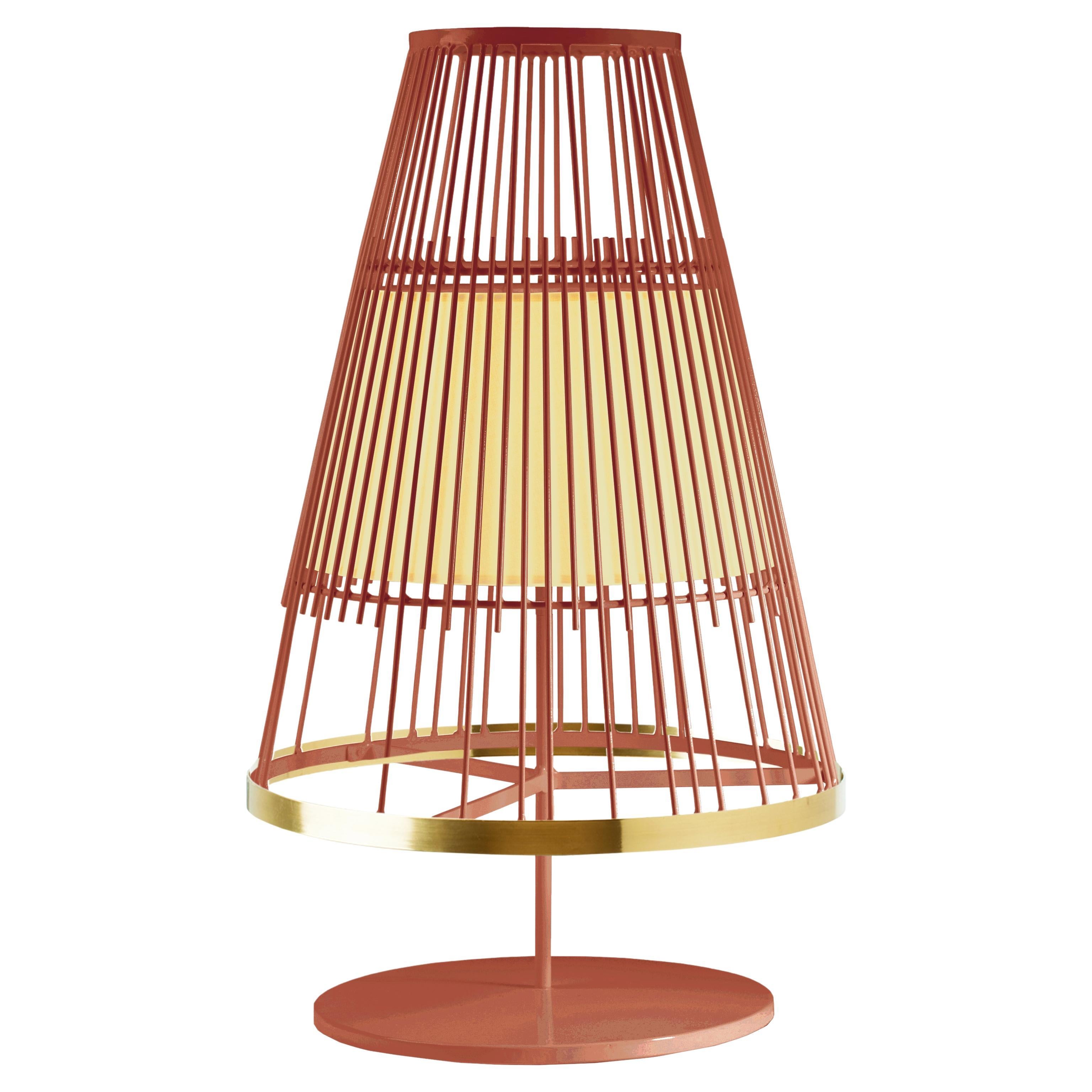 Lampe de table Up contemporaine d'inspiration Art Déco Ivoire et laiton poli