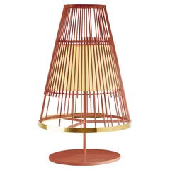 Lampe de table Up contemporaine d'inspiration Art Déco Ivoire et laiton poli