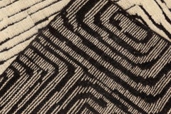 Contemporary Art Deco Ivory With Charcoal Carpet "Quagmire" by Doris Leslie Blau