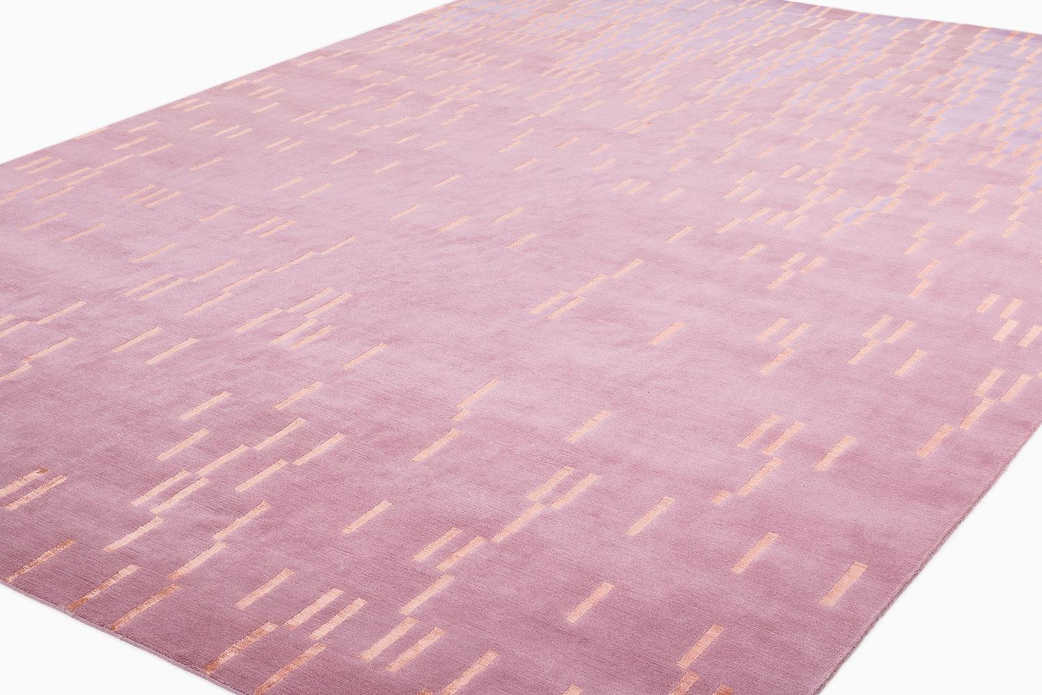 Nepalese Contemporary Art Deco Luxury Silk and Mohair Rug Quadrophenia by Joseph Carini For Sale