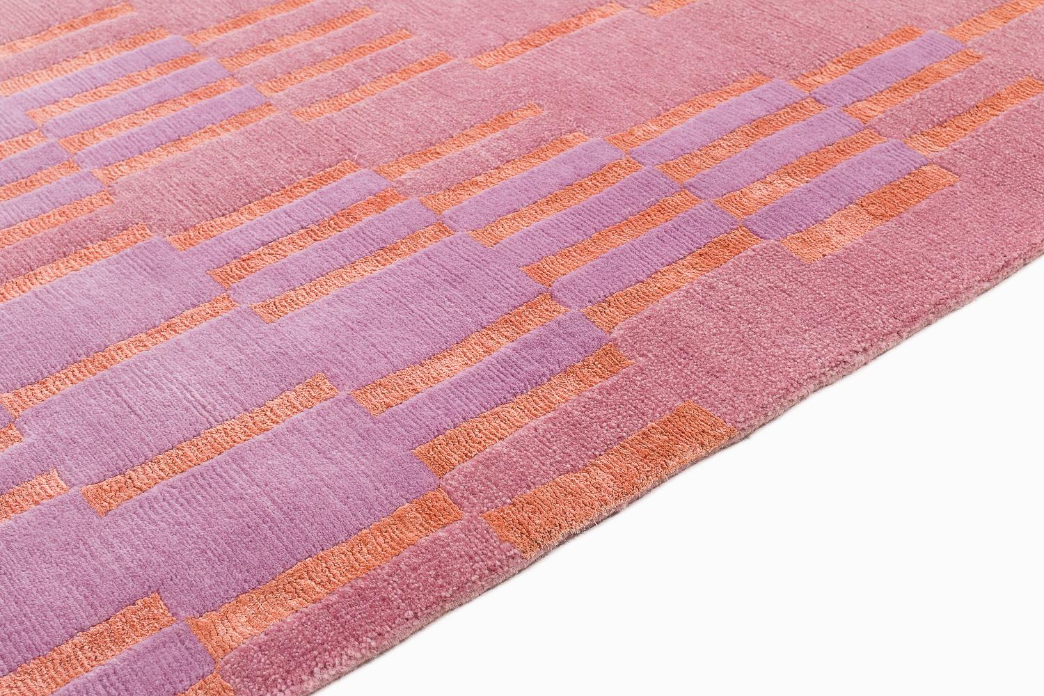 Contemporary Art Deco Luxury Silk and Mohair Rug Quadrophenia by Joseph Carini In New Condition For Sale In New York, NY