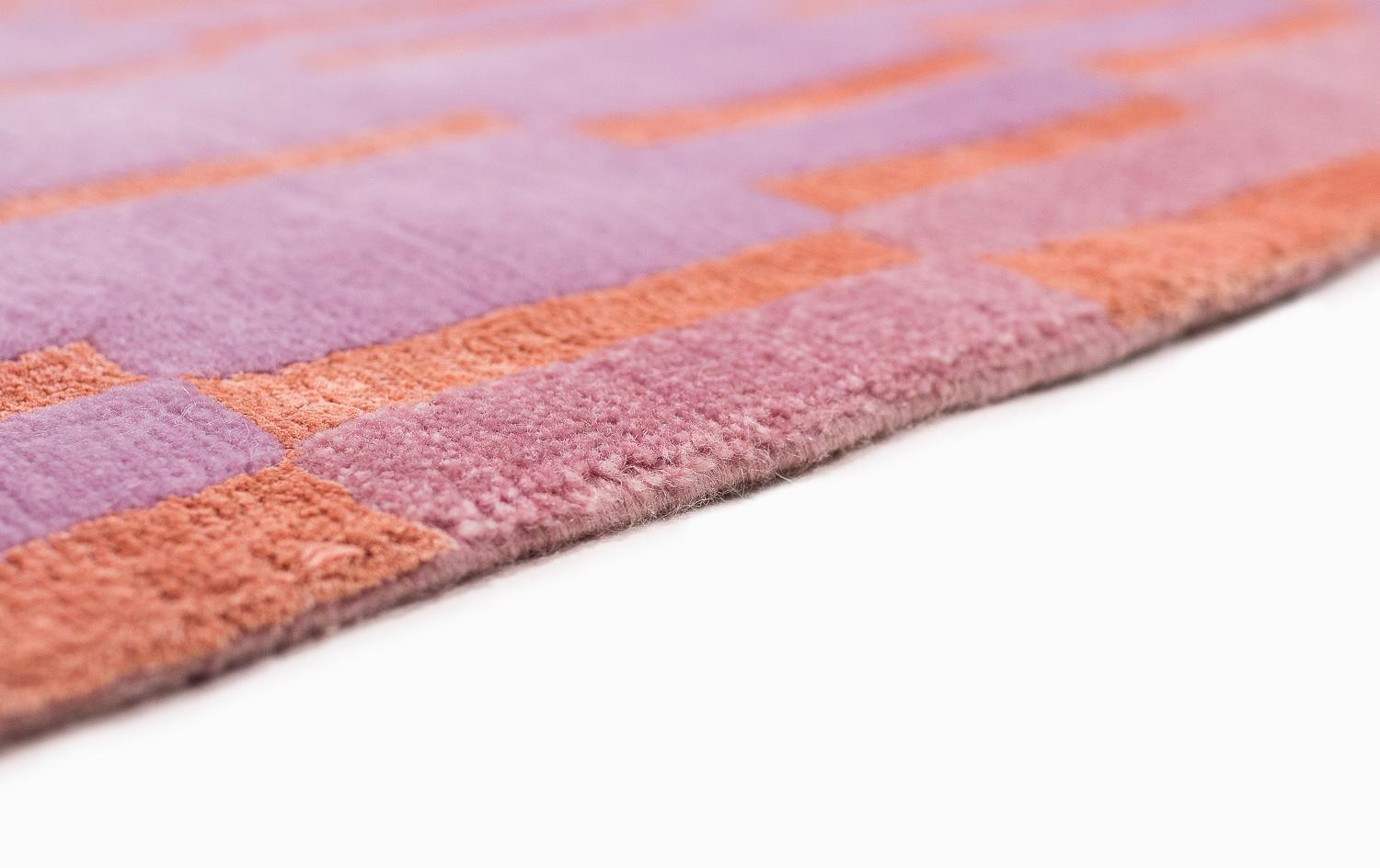 Wool Contemporary Art Deco Luxury Silk and Mohair Rug Quadrophenia by Joseph Carini For Sale