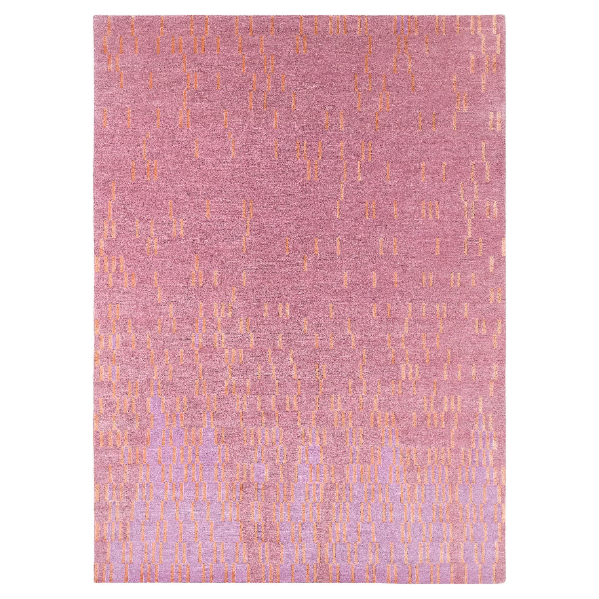 Contemporary Art Deco Luxury Silk and Mohair Rug Quadrophenia by Joseph Carini For Sale
