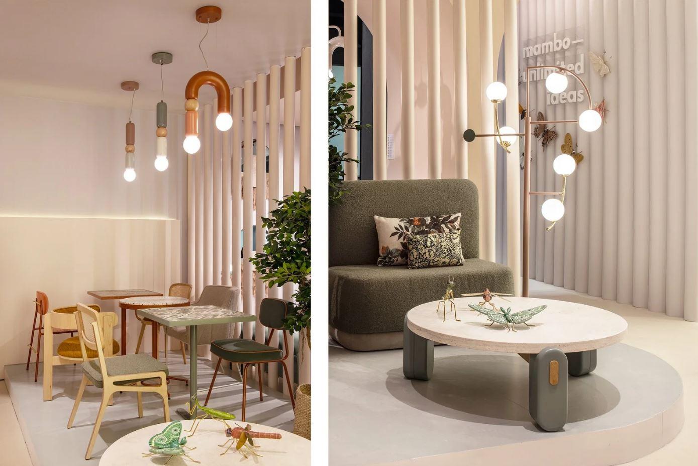 Portugais Lampe à suspension Art Déco contemporaine Play I en cuivre, ivoire et chêne naturel par UTU en vente