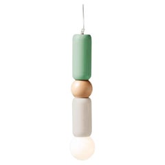 Contemporary Art Deco Pendant Lamp Play I in Dream, Ivory and Natural Oak by UTU