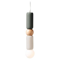 Contemporary Art Deco Pendant Lamp Play i in Sage, Ivory and Natural Oak by UTU