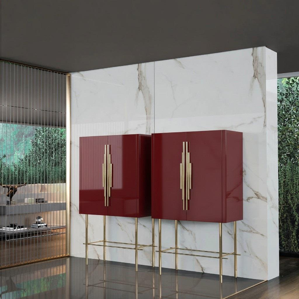 XXI secolo e contemporaneo Armadio contemporaneo in stile Art Deco Revival di forma rettangolare di Mondo Design Studio in vendita