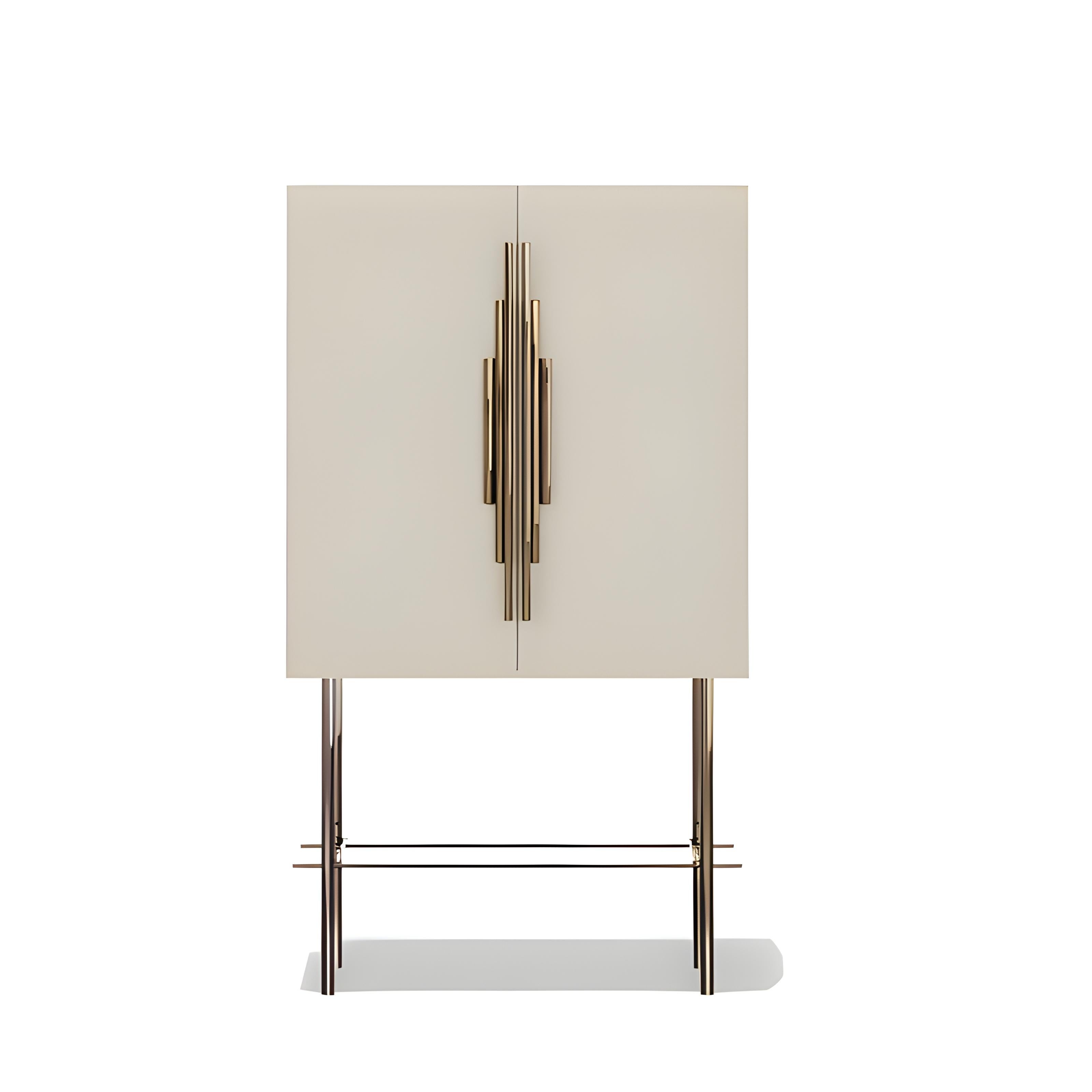 Legno Armadio contemporaneo in stile Art Deco Revival di forma rettangolare di Mondo Design Studio in vendita