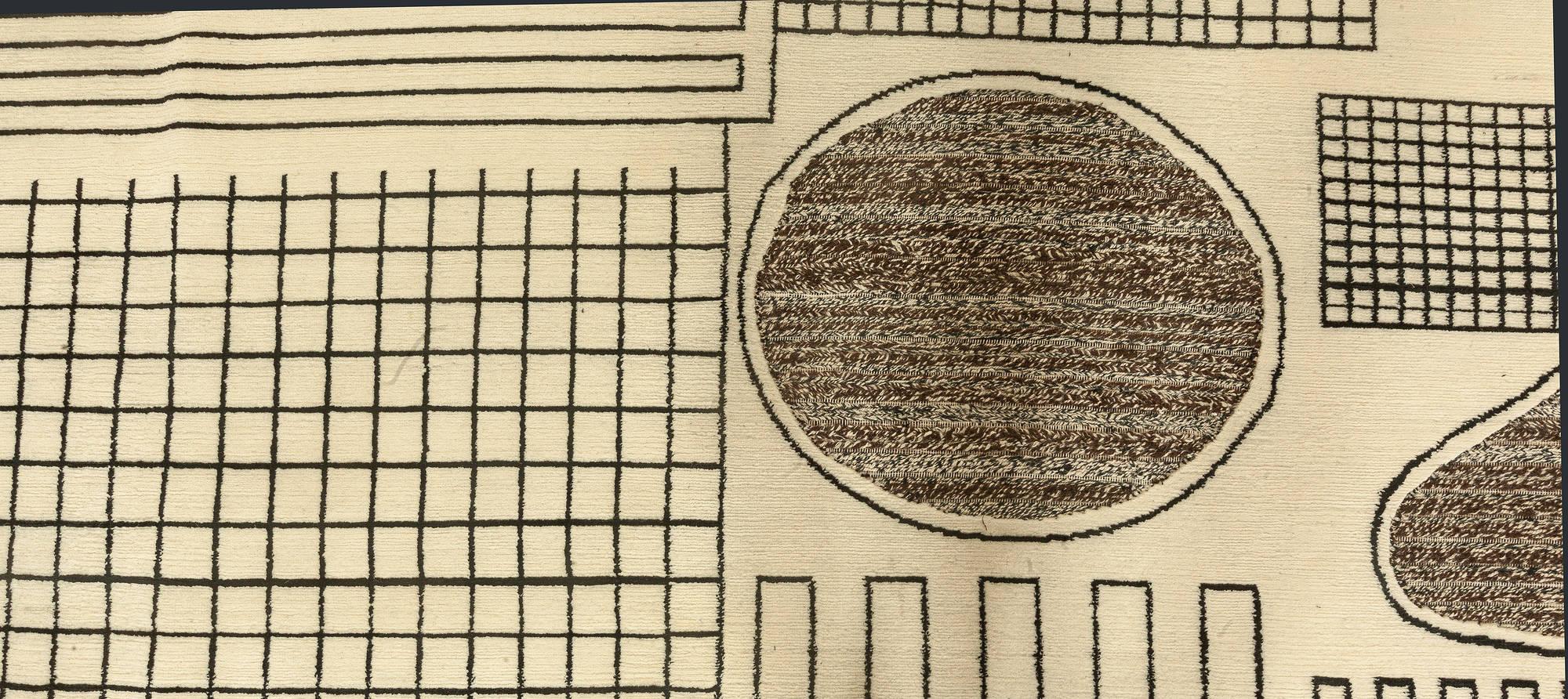 Beiger, schwarzer und grauer Teppich im zeitgenössischen Art-Déco-Stil von Doris Leslie Blau.
Größe: 12'0