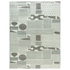 Tapis contemporain de style Art Déco beige, noir et gris par Doris Leslie Blau