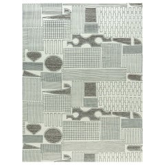 Zeitgenössischer Teppich im Art-Déco-Stil von Doris Leslie Blau in Beige, Schwarz und Grau