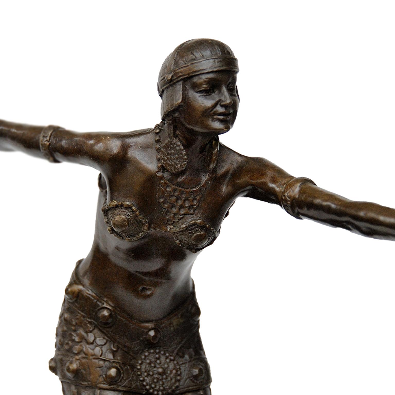 Cast Contemporary Art Deco Style Bronze of a Dancer For Sale