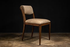 Art Deco Style Dining Chair in Beige Leather by Costantini, Gianni, In Stock