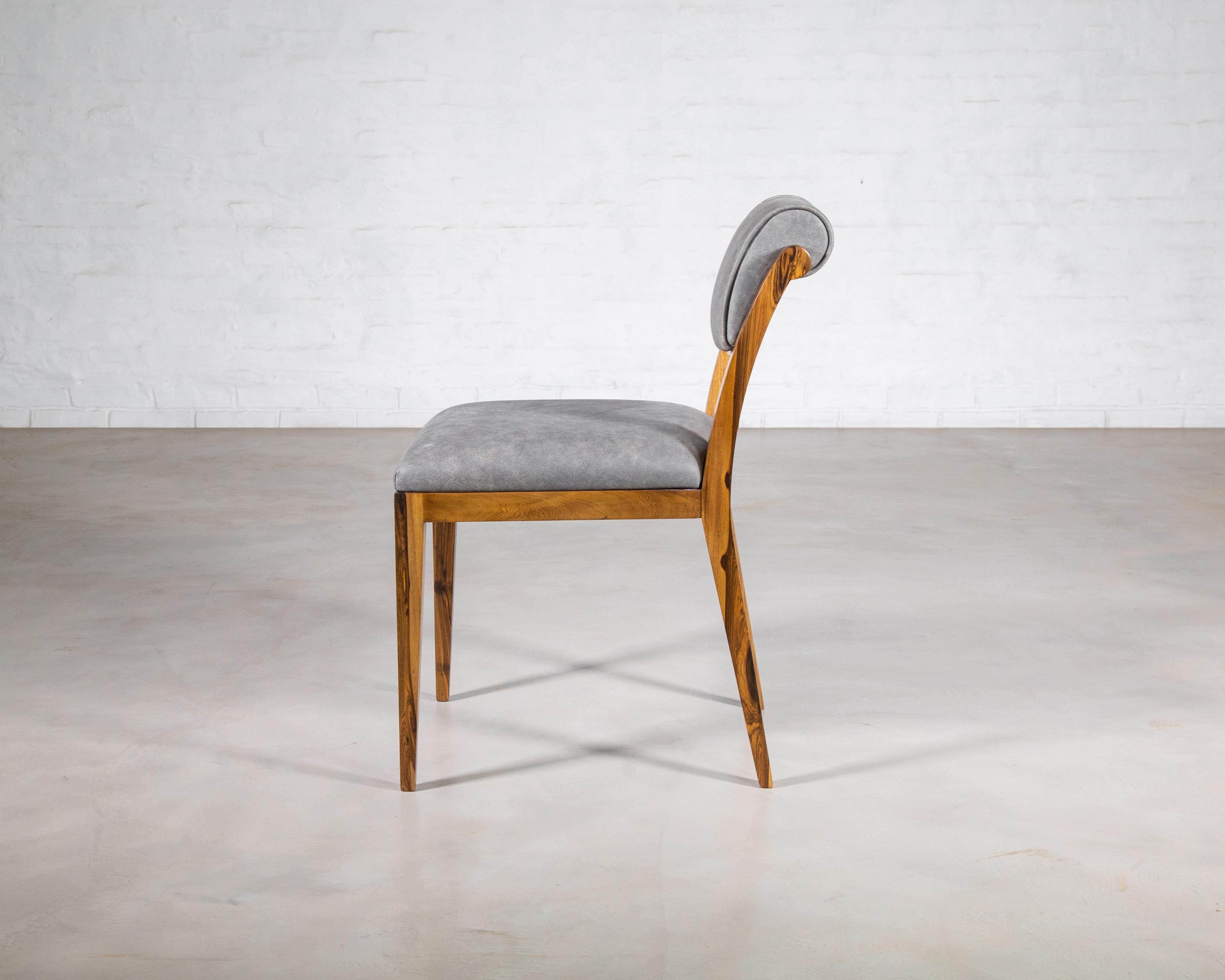 Modern Contemporary Art Deco Style Leather Dining Chair from Costantini, Gianni For Sale