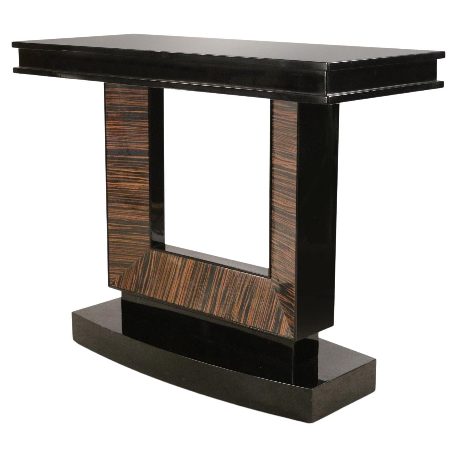 Elegant Contemporary Art Deco Style Inlaid Lacquer Console Table at 1stDibs