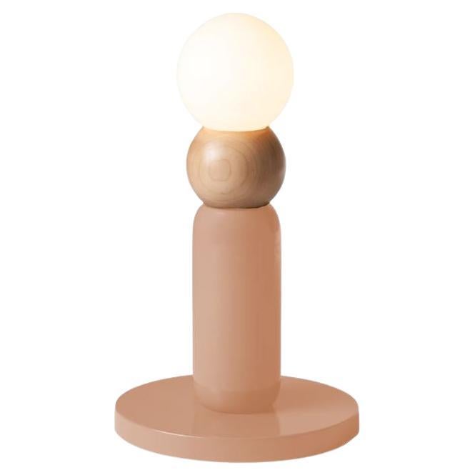 Contemporary Art Deco Table Lamp Play I in Salmon and Natural Oak by UTU