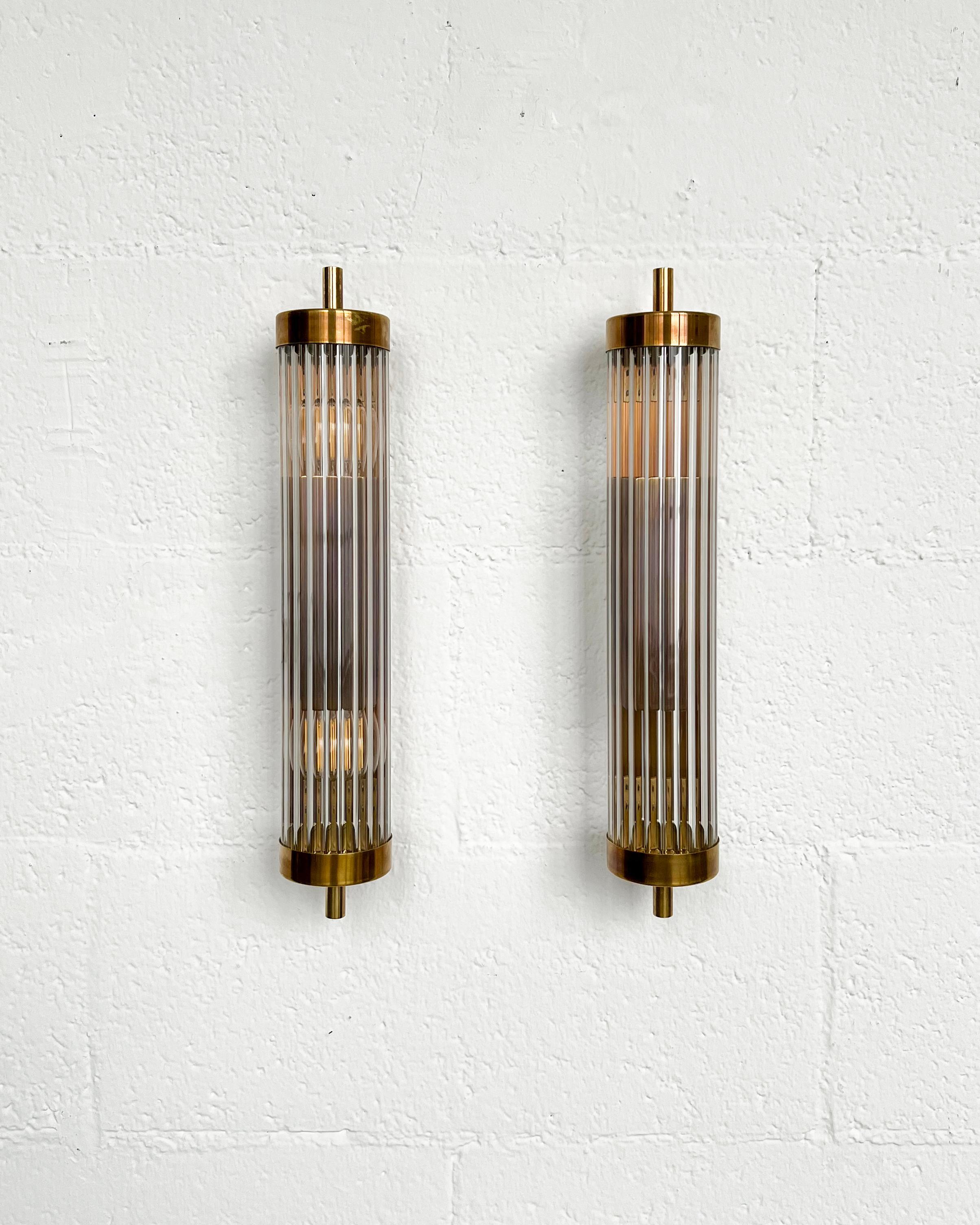 Art Deco Wall Lamp Appliques in Brass and Glass , Wall Sconces 1930's - 1960's For Sale 8