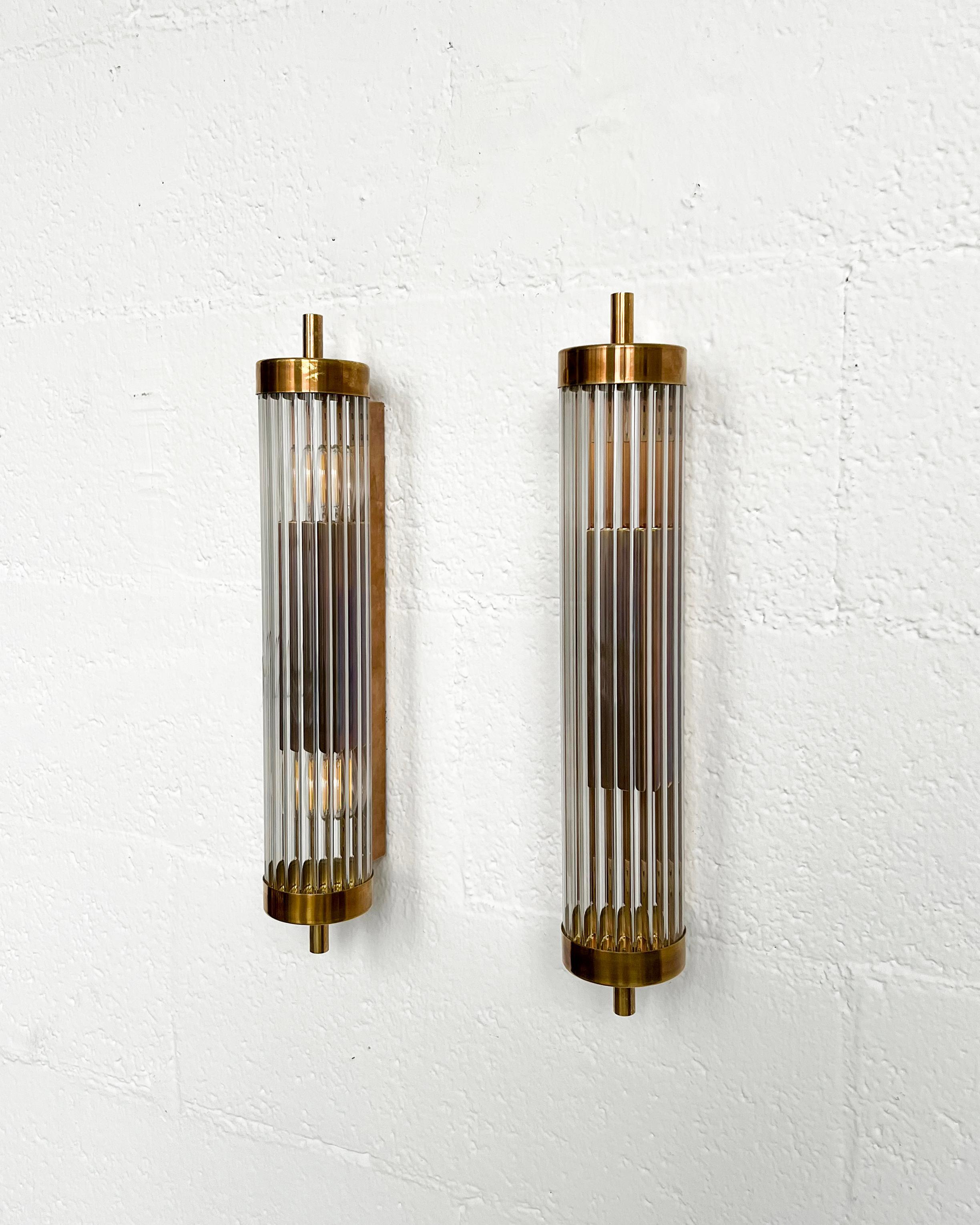 Art Deco Wall Lamp Appliques in Brass and Glass , Wall Sconces 1930's - 1960's For Sale 9