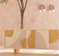 Contemporary Art Deco Wandleuchter Pyppe II Messing poliert, Opalglas und Gold
