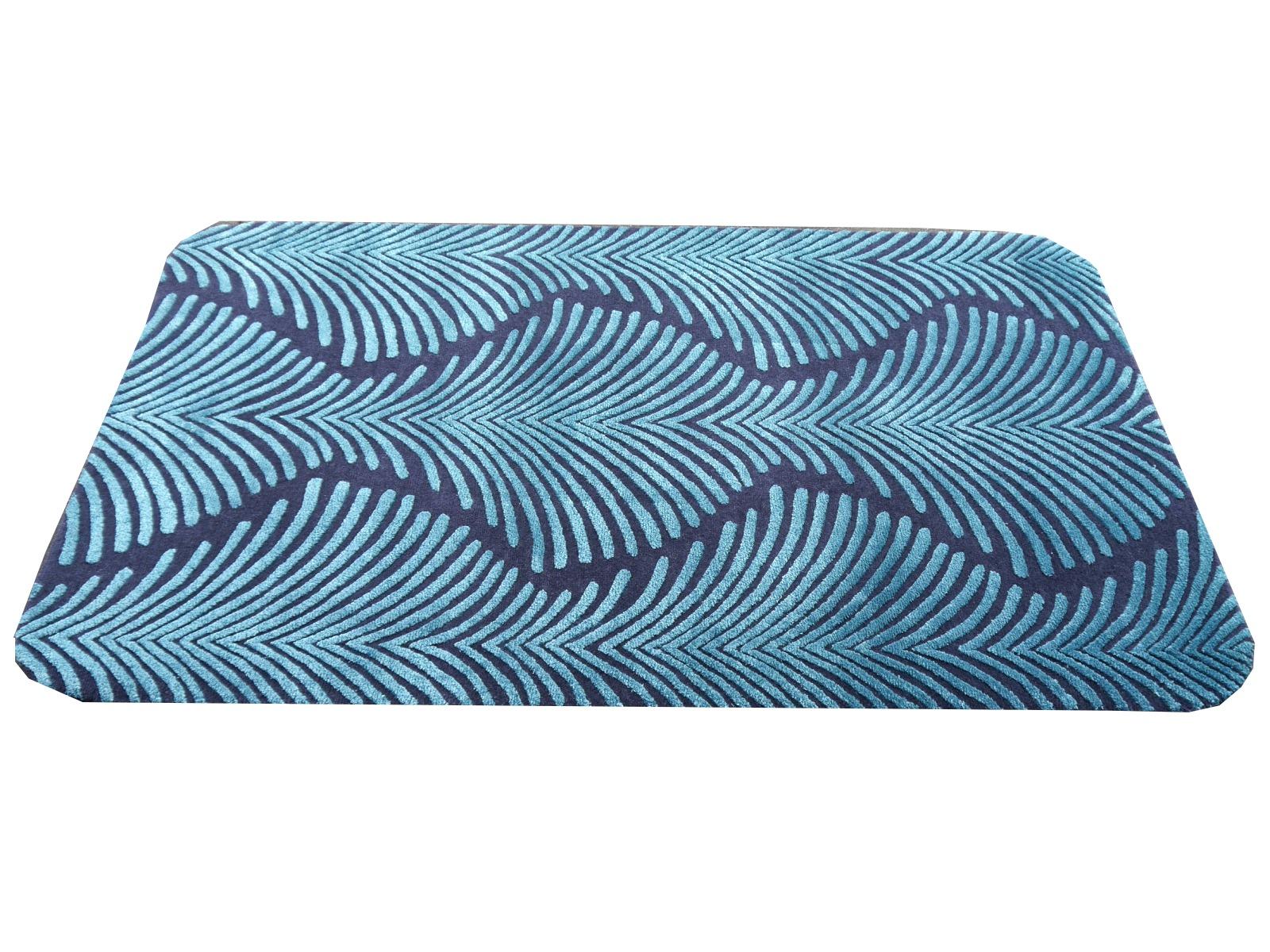 Contemporary Art Deco Zebra Rug Hand Knotted Blue Wool Silk Djoharian Collection im Angebot 4