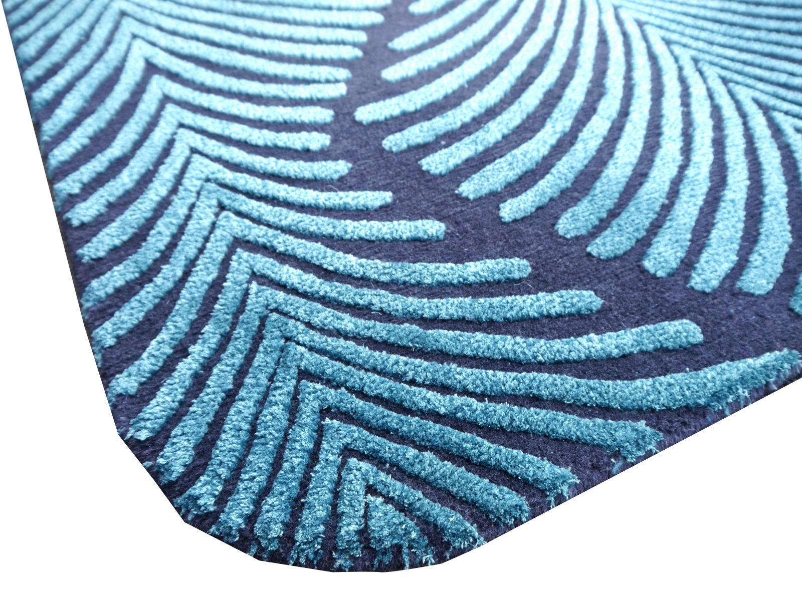 Contemporary Art Deco Zebra Rug Hand Knotted Blue Wool Silk Djoharian Collection (Indisch) im Angebot