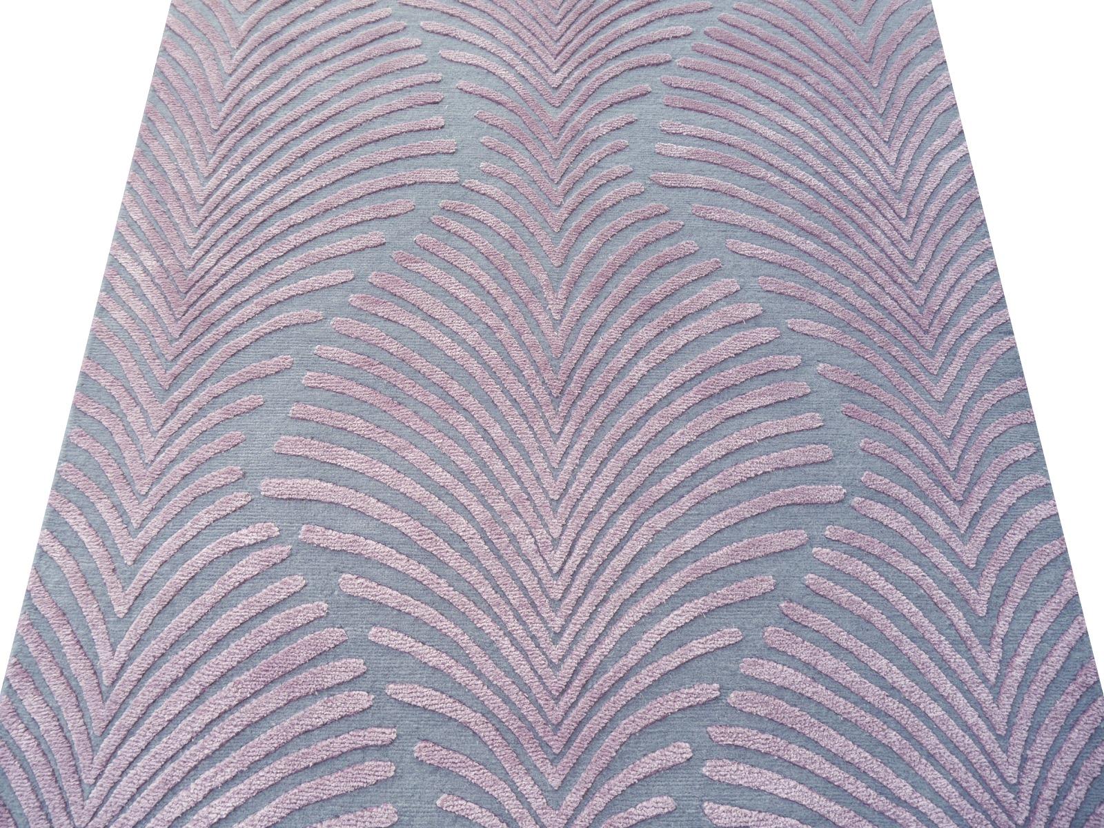 Zeitgenössischer Art Deco Zebra Teppich Handgeknüpft Grau Wolle Seide Djoharian Kollektion im Angebot 2