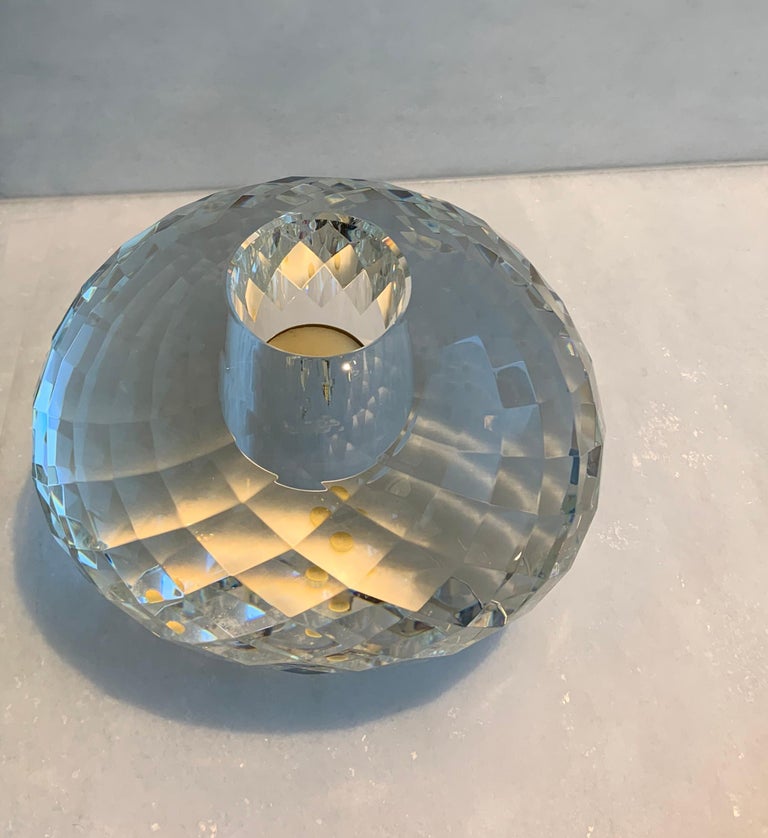 Large Modern Candle Holder, Art Glass, Crystal Sphere by Veritas Home For Sale at 1stDibs