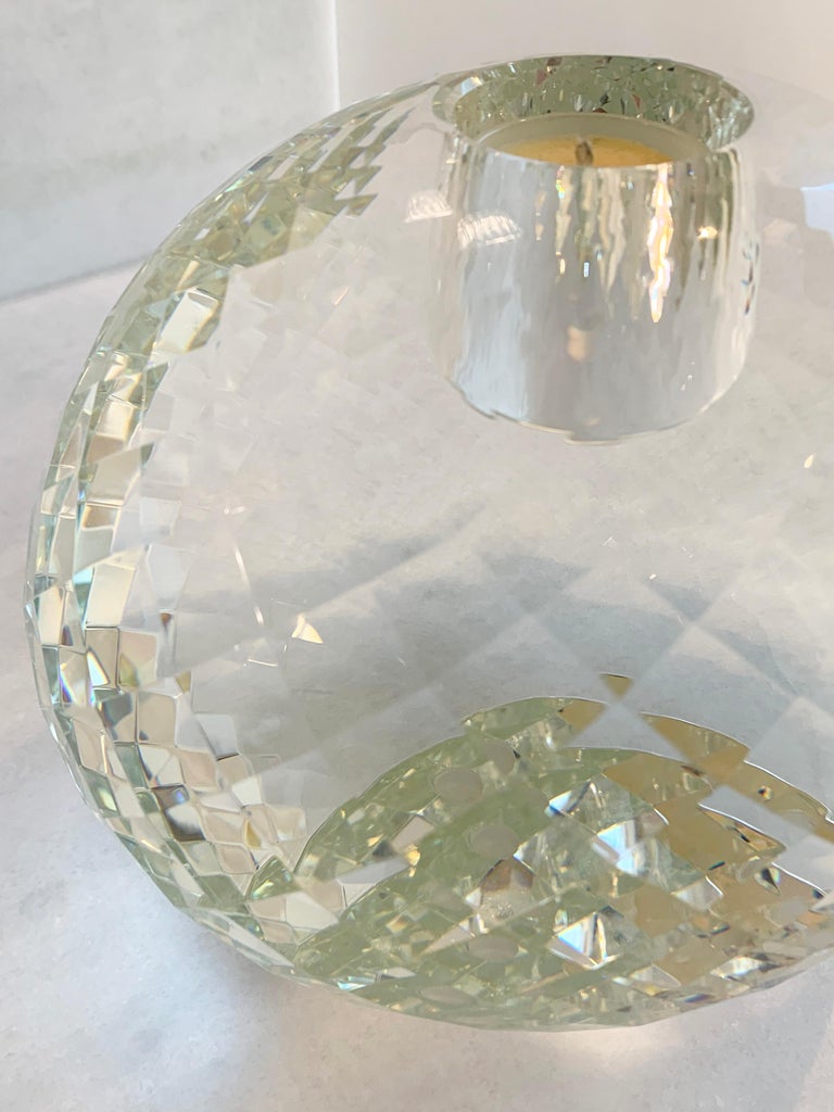 Large Modern Candle Holder, Art Glass, Crystal Sphere by Veritas Home For Sale at 1stDibs