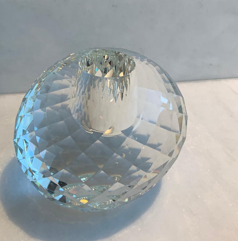 Large Modern Candle Holder, Art Glass, Crystal Sphere by Veritas Home For Sale at 1stDibs