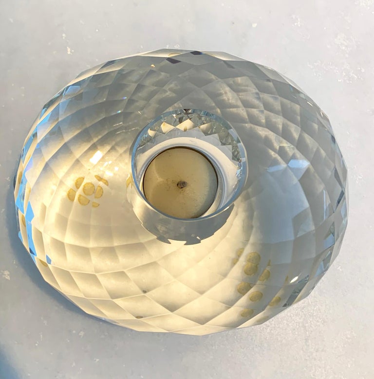 Large Modern Candle Holder, Art Glass, Crystal Sphere by Veritas Home For Sale at 1stDibs