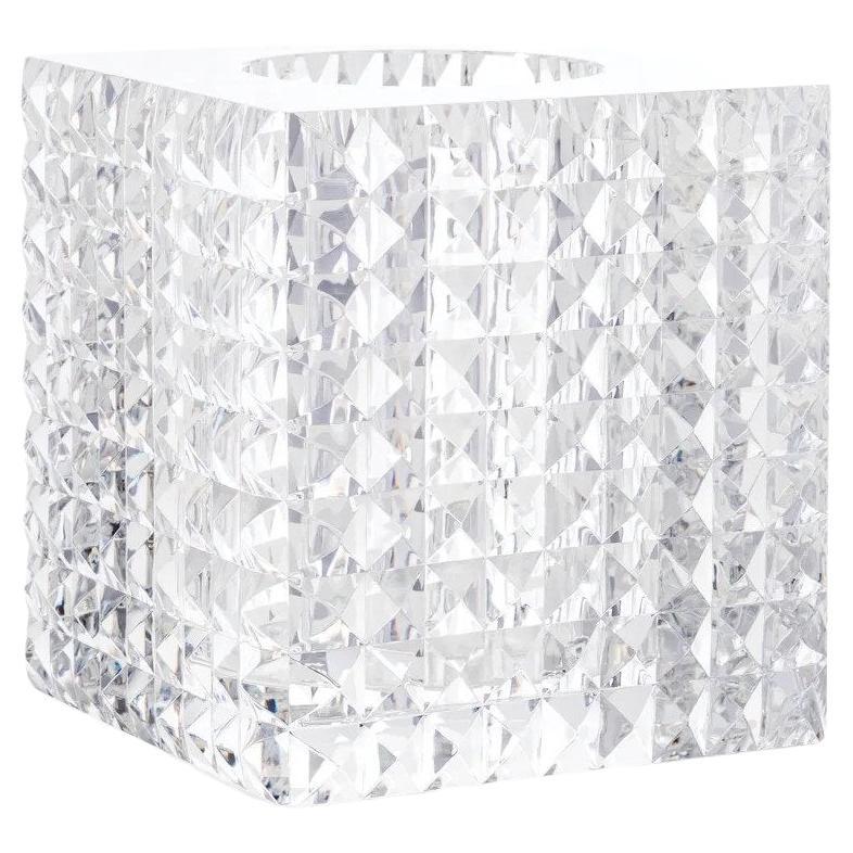 Contemporary Art Glass Cut Crystal Square Pyramid Faceted Vase by ...