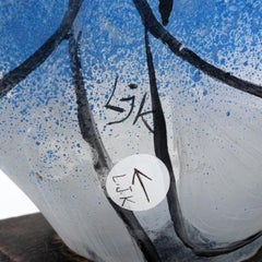 Contemporary Art Glass Head on Base