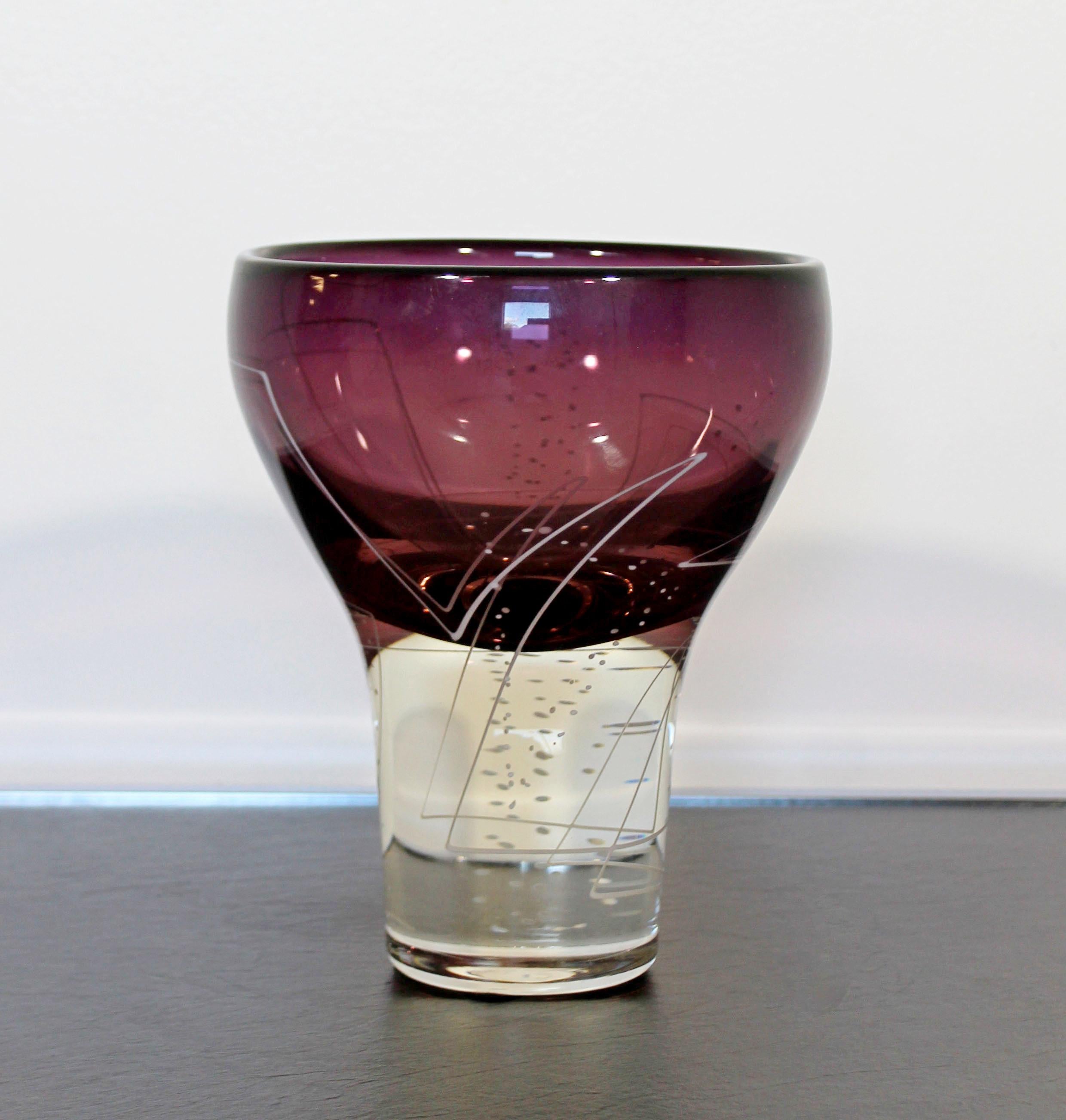 signed glass vase